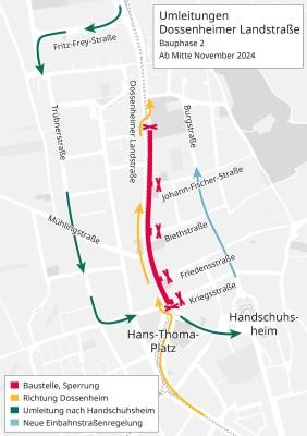 Umleitungsgrafik Bauphase 2 (Grafik: Stadt Heidelberg) Umleitungsgrafik Bauphase 2
