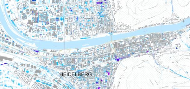 Auszug aus dem Daten- und Kartendienst der LUBW Daten- und Kartendienst der LUBW: Überflutungstiefen