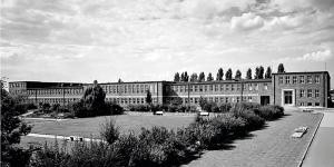 Die Fabrik für Sicherungsautomaten in Heidelberg um 1943. (Foto: ABB) Die Fabrik für Sicherungsautomaten in Heidelberg um 1943.