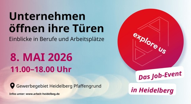 Unternehmen öffnen ihre Türen beim Job-Event "explore us". (Foto: Stadt Heidelberg) Bild mit Informationen zum Job-Event "explore us": Datum, Ort etc.