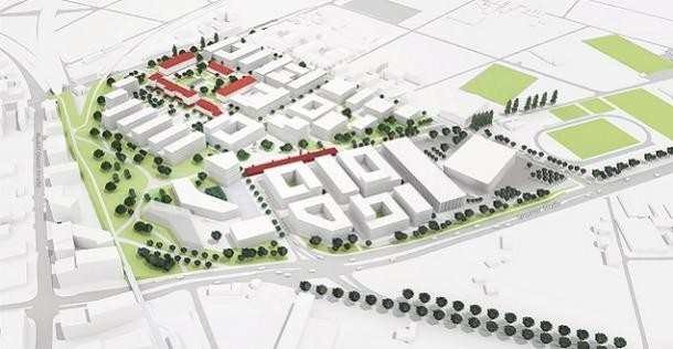 Heidelberg Innovation Park (Grafik aus Rahmenplan hip Hosoya-Schaefer-Architects) Architekten-Entwurf Heidelberg Innovation Park