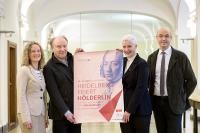 Dr. Andrea Merger, Prof. Dr. Roland Reuß, Dr. Andrea Edel und Prof. Dr. Frieder Hepp stellen das Heidelberger Jahresprogramm rund um das Hölderlin-Jubiläum vor. (Foto: Rothe)