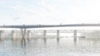 Bild des Siegerentwurfs: eine zurückhaltend gestaltete Brücke (Bild: schlaich bergermann partner, LAVA/Latz+Partner )