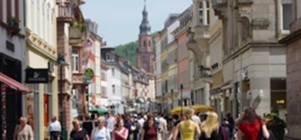 Blick in die Heidelberger Hauptstraße.