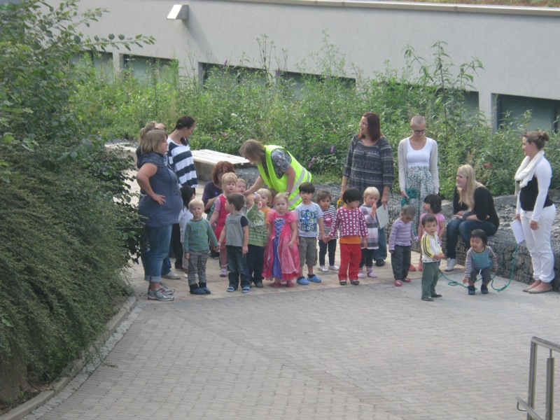 Sammelplatz an der Kindertagesstätte (Foto: EMBL)