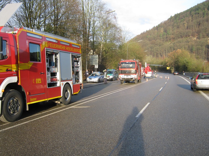Einsatzstelle B37 (Foto: Berufsfeuerwehr Heidelberg)