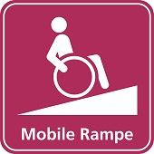 Dieses Symbol weist darauf hin, dass eine mobile Rampe vorhanden ist Dieses Symbol weist darauf hin, dass eine mobile Rampe vorhanden ist