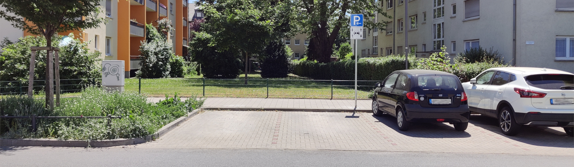 Ein leerer CarSharing Parkplatz.