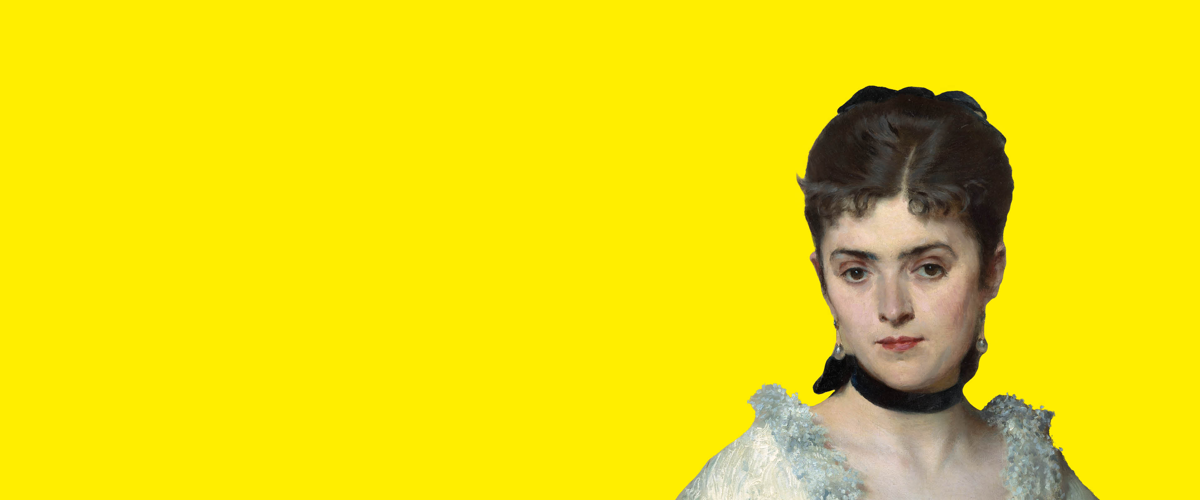 Porträt von Olena Tolstoi auf gelbem Hintergrund