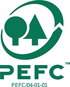 PEFC Logo.  Grünes PEFC Logo.