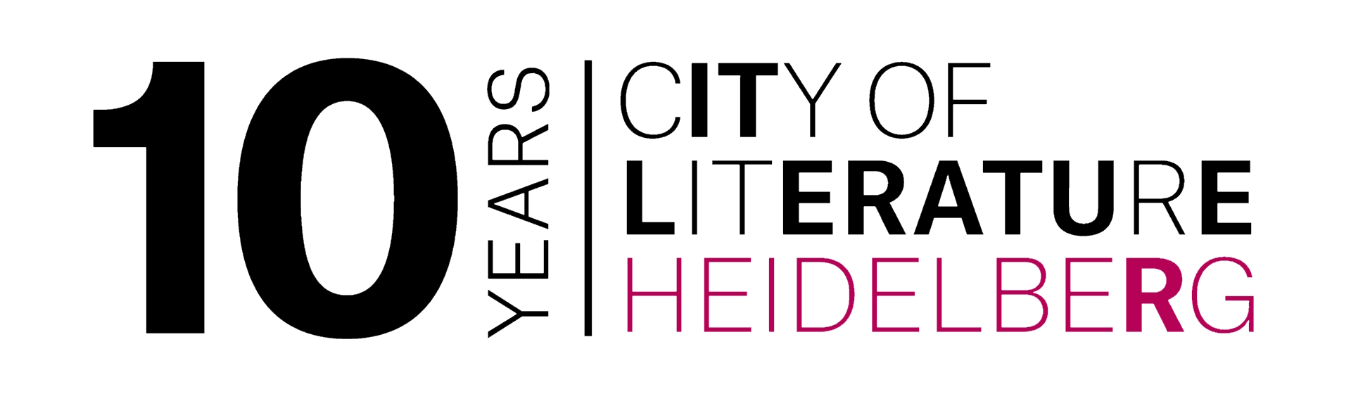 Jubiläumslogo "10 Jahre UNESCO City of Literature Heidelberg"