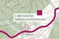 Ausschnitt aus einem Stadtplan mit Markierung der Straße zwischen Gaiberg und Dachsbuckel (Grafik: Stadt Heidelberg)