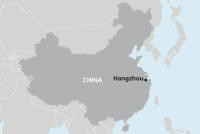 Bildunterschrift: Landkartenausschnitt China mit Markierung Hangzhou