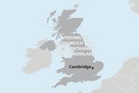 Map of Great Britain marking Cambridge​