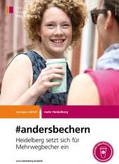Frau mit Mehrwegbecher auf Plakat (Graphik: Stadt Heidelberg)