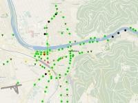 Eine Übersichtskarte aller Ampeln und deren Status im Verkehrsrechner der Stadt Heidelberg