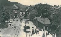 Historische Ansicht der Straßenbahn auf dem Bismarckplatz in Heidelberg. (Foto: Stadt Heidelberg)