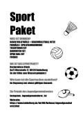 Plakat mit der Aufschrift "Sportpaket"