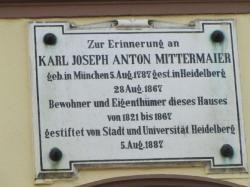 Gedenktafel Karl Josef Anton Mittermaier