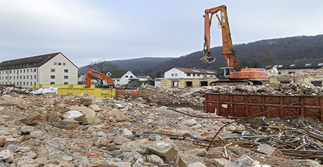 Abriss eines Gebäude im Mark-Twain-Village (Foto: Rothe)