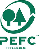 Grünes PEFC Logo.