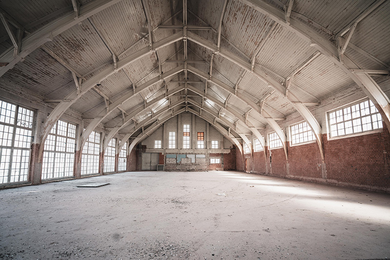 Blick in die leere Halle